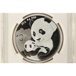 2019 CHINA SILVER 10 YUAN PANDA NGC MS70