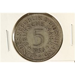 1956-J GERMAN SILVER 5 MARKS