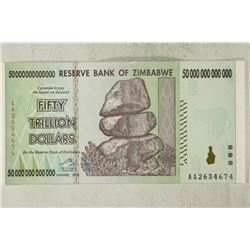 2008 ZIMBABWE FIFTY TRILLION DOLLARS CRISP UNC