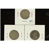 Image 2 : 1916, 1920 & 1936 CANADA SILVER 25 CENTS