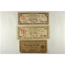 3 PIECES OF WWII PHILIPPINES EMERGENCY CURRENCY