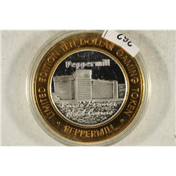 CASINO $10 SILVER TOKEN (UNC) PEPPERMILL