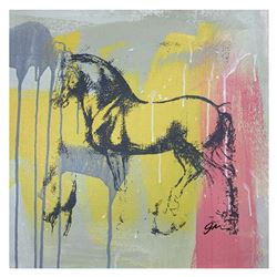 Gail Rodgers, "Leonardo's Horse" Hand Signed Original Hand Pulled Silkscreen Mix