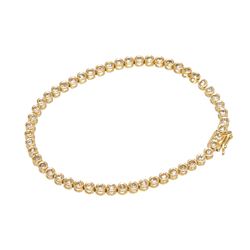 Yellow Gold Bezel Set Diamond Tennis Bracelet 17cm