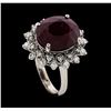 Image 4 : 10.75 ctw Ruby and Diamond Ring - 14KT White Gold