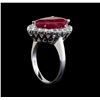 Image 4 : 14KT White Gold 5.88 ctw Ruby and Diamond Ring