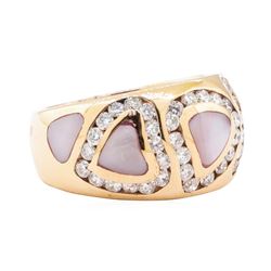 0.95 ctw Diamond and Mother of Pearl Ring - 14KT Rose Gold