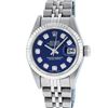 Image 2 : Rolex Ladies Stainless Steel Blue Diamond Quickset Oyster Perpetual Datejust 26m