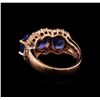 Image 3 : 7.62 ctw Tanzanite and Diamond Ring - 14KT Rose Gold