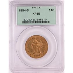 1884-S $10 Libery Head Eagle Gold Coin PCGS XF45