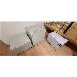 SHARP PAPER STORAGE CABINETS QTY 3 ASSORTED SIZES