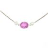 Image 1 : 18K White Gold 16" 1.37 ctw GIA Pink Sapphire & Diamond Pendant Necklace