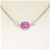 Image 5 : 18K White Gold 16" 1.37 ctw GIA Pink Sapphire & Diamond Pendant Necklace