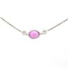 Image 7 : 18K White Gold 16" 1.37 ctw GIA Pink Sapphire & Diamond Pendant Necklace