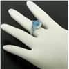 Image 7 : 14k White Gold 4.33 ctw Pear & Round Swiss Blue Topaz Ring w/ 2 Diamond Accents