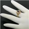 Image 7 : 14kt Yellow Gold 1.00 ctw Sapphire Ring w/ Baguette Diamond Ballerina Halo Ring