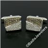 Image 2 : 18kt White Gold 1.45 ctw Pave Set Round White & Champagne Diamond Rectangular Cu