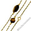 Image 5 : Vintage 10kt Yellow Gold 26.5" Round & Custom Cut Tiger's Eye Bead Chain Necklac