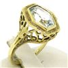 Image 5 : Antique Art Deco 14kt Yellow Gold Aquamarine Solitaire Ring