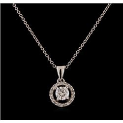 0.66 ctw Diamond Pendant With Chain - 14KT White Gold