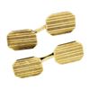 Image 1 : Art Deco 14kt Yellow Gold Grooved Dual Rectangular Panel Cuff Links