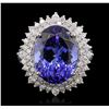 14KT White Gold 11.01 ctw GIA Certified Tanzanite and Diamond Ring