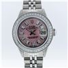 Image 2 : Rolex Ladies Stainless Steel Pink MOP Baguette Diamond Datejust Wristwatch
