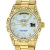 Image 4 : Rolex Mens 18K Yellow MOP Diamond Lugs President Wristwatch With Rolex Box & App