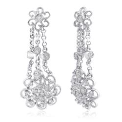 14k White Gold 0.39CTW Diamond Earrings, (I1-I2/H-I)