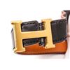 Image 7 : Hermes Vintage Black Brown Reversible Leather Gold Plated Skinny Belt