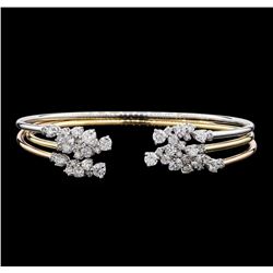 3.34 ctw Diamond Bangle Bracelets - 14KT Yellow, White, and Rose Gold