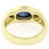 Image 7 : Men's Vintage 18K Yellow Gold 2.90 ctw Cabochon Sapphire & Diamond Band Ring Sz