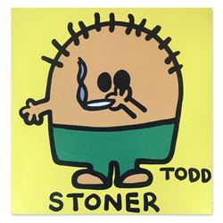 Todd Goldman, "Stoner" Hand Signed Original Painting on Canvas with Letter of Au