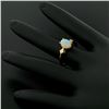 Image 9 : Vintage 14K Yellow Gold 0.65 ctw Petite Oval Cabochon Opal Solitaire Ring Size 6