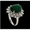 Image 4 : 7.78 ctw Emerald and Diamond Ring - 14KT White Gold