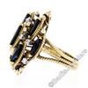 Image 9 : 18kt Yellow Gold 7.37 ctw Marquise Sapphire & Diamond Tiered Cocktail Ring
