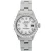Image 2 : Rolex Ladies Stainless Steel White Diamond 18K Gold Bezel Datejust Wristwatch