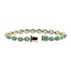 Image 3 : 8.51 ctw Emerald and Diamond Bracelet - 14KT Yellow Gold