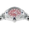 Image 4 : Rolex Ladies Stainless Steel Red Diamond Lugs & Sapphire Datejust Wristwatch