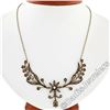 Image 1 : Victorian 14kt Yellow Gold Seed Pearl Floral Dangle Collier Necklace