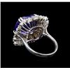 Image 3 : GIA Cert 11.86 ctw Tanzanite and Diamond Ring - 14KT White Gold