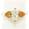 Image 1 : 14kt Yellow Gold 1.62 ctw Diamond and Yellow Sapphire 3 Stone Ring
