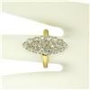 Image 3 : Platinum & 14k Yellow Gold Old Rose Cut Diamond Marquise Ring