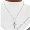 Image 3 : 14kt White Gold 0.60 ctw Round Brilliant Diamond Cross Pendant Necklace