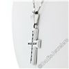 Image 4 : 14kt White Gold 0.60 ctw Round Brilliant Diamond Cross Pendant Necklace
