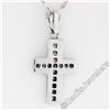Image 6 : 14kt White Gold 0.60 ctw Round Brilliant Diamond Cross Pendant Necklace