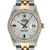 Image 6 : Rolex Mens 2 Tone Mother Of Pearl Diamond Oyster Perpetual Datejust 36MM