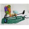 Image 1 : Beach Lot:  Portable Metal Detector, Picker, Toys: Football, Pail & Shovels, etc