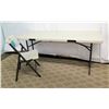 Image 1 : Plastic Folding Table & Lifetime Chair w/ Metal Legs