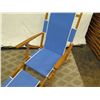 Image 6 : Qty 2 Folding Beach Lounge Chairs w/ Blue Canvas